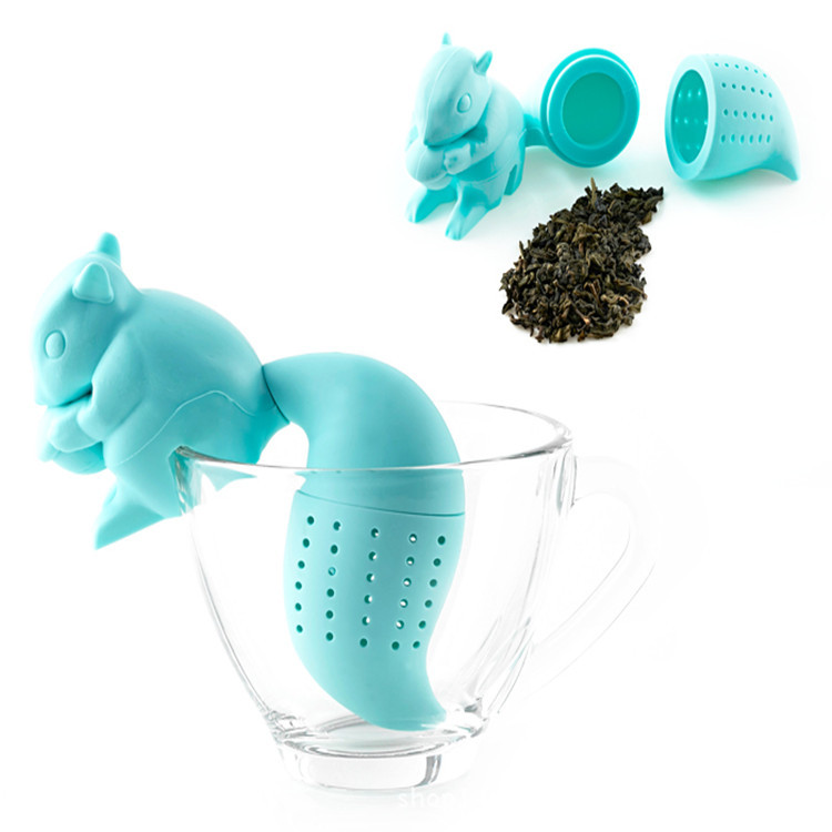 พร้อมส่ง ที่กรองชา ซิลิโคน tea infuser ลายกระรอก มี 6 สี