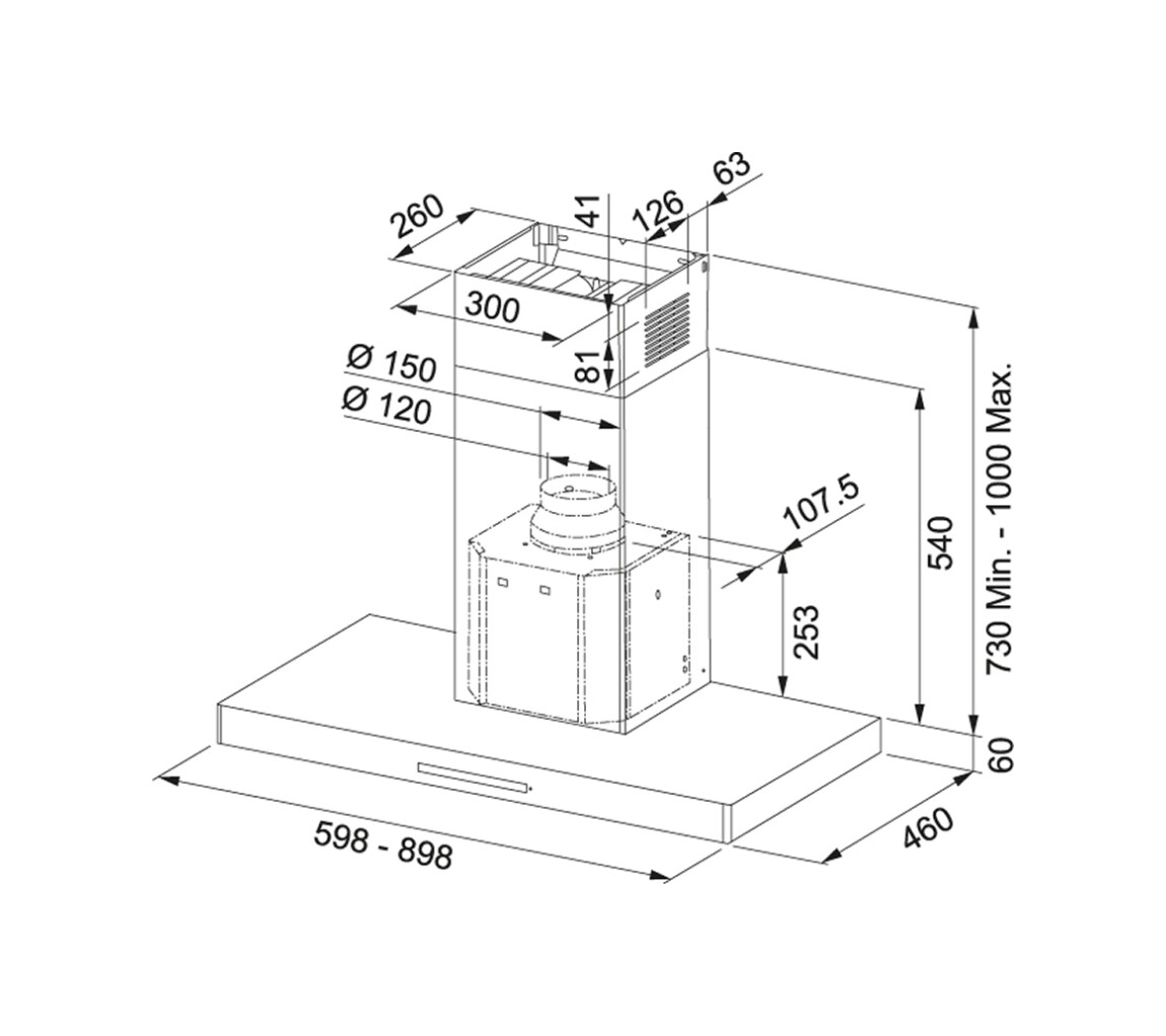 เครื่องดูดควัน FRANKE ราคาพิเศษ รุ่น FCR925ITCBKXSLED