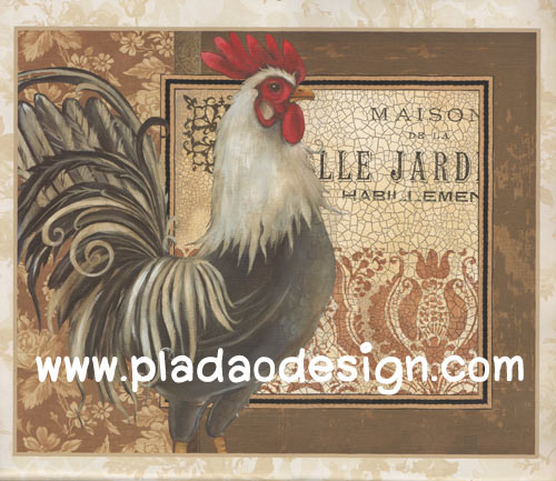 กระดาษสาพิมพ์ลาย สำหรับทำงาน เดคูพาจ Decoupage แนวภาำพ ไก่โต้งตัวสวย Maison De La Elle Jard สไตล์วินเทจ (ปลาดาวดีไซน์)