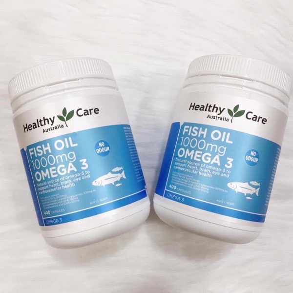 น้ำมันปลา Healthy Care-Fish Oil 1000mg Omega 3 Odourless 400 Capsules