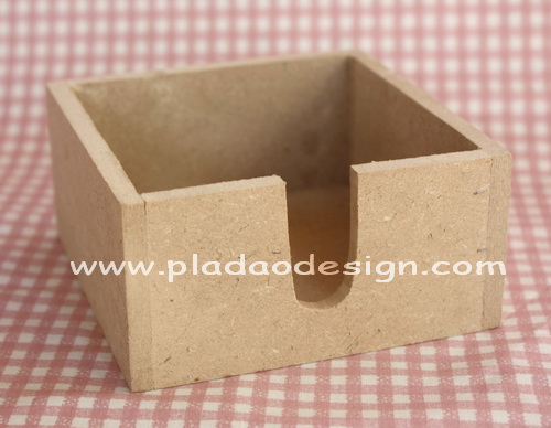 ชิ้นงานดิบไม้ MDF ทำ Decoupage งานเพนท์ กล่องใส่กระดาษโน๊ต เมมโม 4'x4"x2"