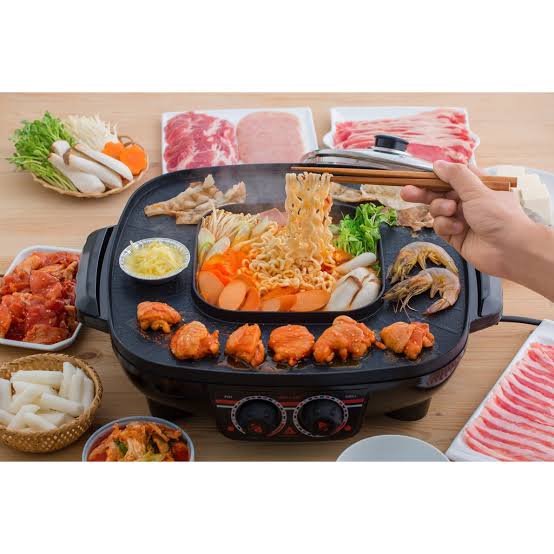 HANABISHI รุ่น HM-1400 กระทะปิ้งย่างชาบู เตาปิ้งย่างไฟฟ้า ย่างบาบีคิว หม้อไฟฟ้า กระทะย่างหมู