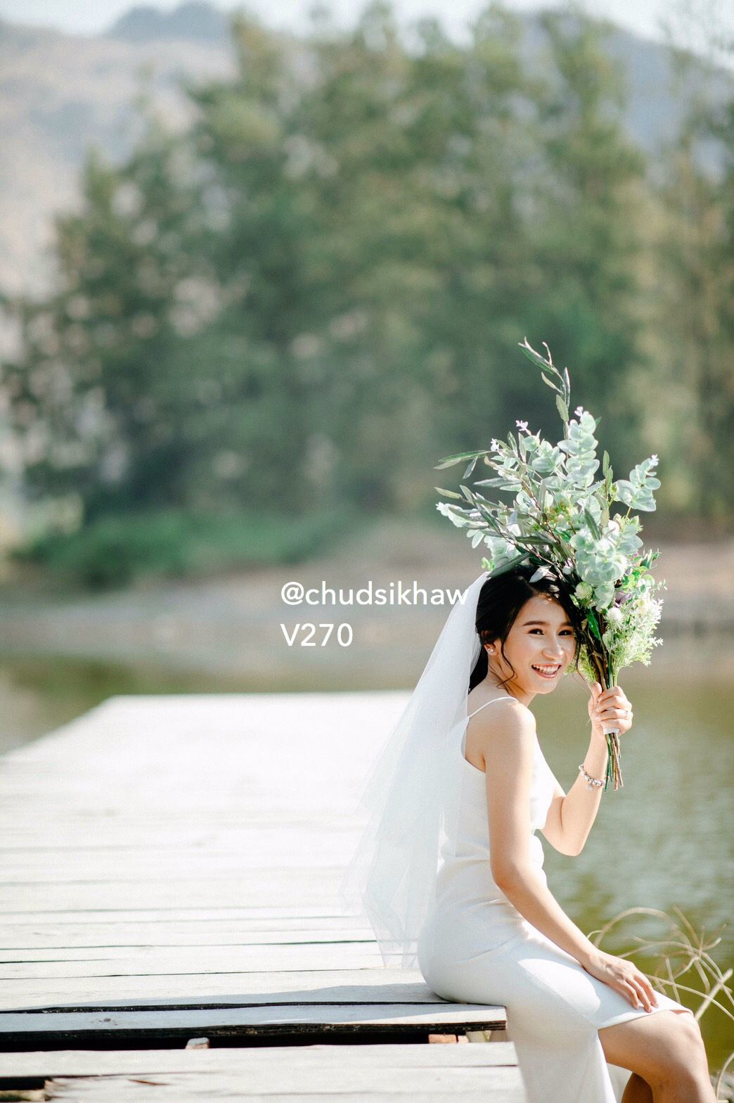 เวลเจ้าสาว ผ้าคลุมผมเจ้าสาว 80 ซม. นิ่ม ฟู (V270) รุ่นยอดนิยม (คลุมหน้าได้)