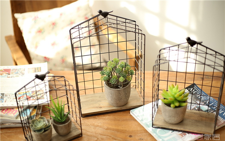 Pre-Order ชั้นวางของพื้นไม้ ทรงกรงนก แบบแขวนได้ Zakka มี 3 ขนาด มีสีดำ กับสีครีม