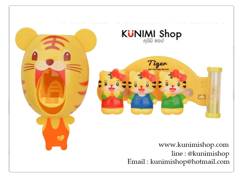 ที่ใส่แปรงสีฟัน ลายการ์ตูนน่ารัก สามารถใส่แปรงได้ 3 อัน ยึดติด แบบจุกสูญญากาศ มาพร้อมที่บีบแปรงสีฟัน ยึดติดแบบแผ่นกาวสูญญากาศ ติดได้กับพื้นผิวเรียบ เช่น กระเบื้อง กระจก