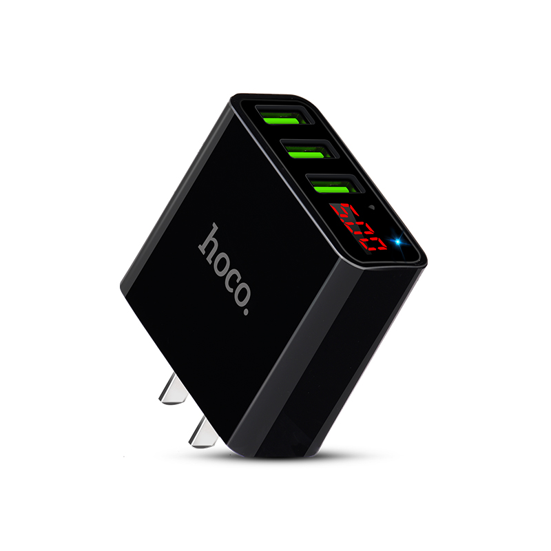 Hoco C15 Adapter 3 USB LED Charger หัวชาร์จไฟบ้าน ปลั๊กชาร์จ 3.0A ชาร์จเร็ว หน้าจอ LED