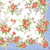 แนวภาพ Cath Kidston ดอกไม้ ช่อกุหลาบคลาสสิค ในกรอบฟ้า เป็นภาพเต็มแผ่น กระดาษแนพกิ้นสำหรับทำงาน เดคูพาจ Decoupage Paper Napkins ขนาด 33X33cm