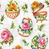 แนวภาพเทศกาล Easter Eggs ไข่อีสเตอร์ลายกุหลาบ เป็นภาพครึ่งแผ่น กระดาษแนพกิ้นสำหรับทำงาน เดคูพาจ Decoupage Paper Napkins ขนาด 33X33cm