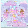 แนวภาพ Fairy แฟร์รี่ Friend กับปราสาทสีชมพู เป็นภาพบล็อค 4 กระดาษแนพกิ้นสำหรับทำงาน เดคูพาจ Decoupage Paper Napkins ขนาด 33X33cm