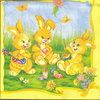 แนวภาพเทศกาล Easter Bunny กระต่ายระบายสีไข่ เป็นภาพแนวยาว กระดาษแนพกิ้นสำหรับทำงาน เดคูพาจ Decoupage Paper Napkins ขนาด 33X33cm
