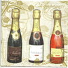แนวภาพไวน์ ขวดแชมเปญ หลายชนิด Champagne เป็นภาพแนวยาว กระดาษแนพกิ้นสำหรับทำงาน เดคูพาจ Decoupage Paper Napkins ขนาด 33X33cm