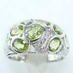 แหวนเงินแท้ฝังพลอยเพอริดอทแท้