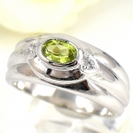 แหวนเงินแท้ 92.5% ฝังพลอยเพอริดอทแท้ ER00829-PDT