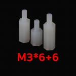 น็อตพลาสติก M3x6+6 (สีขาว)