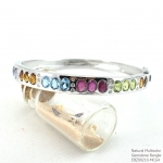 กำไลเงินแท้ 92.5% ฝังพลอยแท้คละสี EBA00210-MCG4