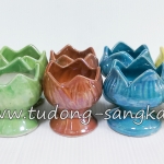 เชิงเทียนบัว เซรามิคเคลือบมุก