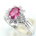 แหวนเงินแท้ฝังพลอยทับทิมแท้