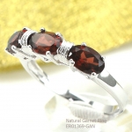 แหวนเงินแท้ 92.5% ฝังพลอยโกเมนแท้