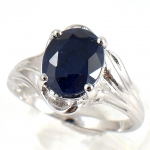 แหวนเงินแท้ 92.5% ฝังพลอยไพลินแท้