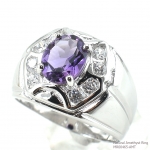 แหวนเงินแท้ 92.5% ฝังพลอยแอมิทิสต์แท้