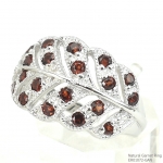 แหวนเงินแท้ 92.5% ฝังพลอยโกเมนแท้