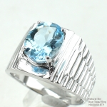 แหวนเงินแท้ 92.5% ฝังพลอยบลูโทปาซแท้