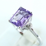 แหวนเงินแท้ 92.5% ฝังพลอยแอมิทิสต์แท้