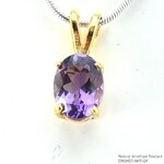 SKJewelryFactory EP00457-AMT-GP จีพลอยแอมิทิสต์แท้และเพชร จี้เงินแท้ พลอยแอมิทิสต์แท้ ชุบทอง 1 ไมครอน