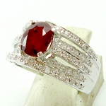 แหวนเงินแท้ 92.5% ฝังพลอยทับทิมแท้