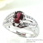 แหวนเงินแท้ 92.5% ฝังพลอยทัวร์มาลีนแท้