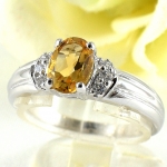 แหวนเงินแท้ 92.5% ฝังพลอยซิทรินแท้