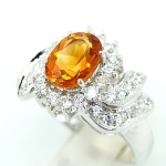 แหวนเงินแท้ 92.5% ฝังพลอยซิทรินแท้