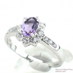 แหวนเงินแท้ 92.5% ฝังพลอยแอมิทิสต์แท้ ER00663-AMT