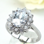 แหวนเงินแท้ 92.5% ฝังเพชร