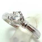 แหวนเงินแท้ 92.5% ฝังเพชรCZ ER01436-WCZ