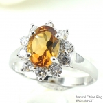 แหวนเงินแท้ฝังพลอยซิทรินแท้