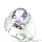 แหวนเงินแท้ 92.5% ฝังพลอยแอมิทิสต์แท้ MR00034-AMT