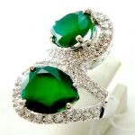 แหวนเงินแท้ 92.5% ฝังพลอยกรีนอะเกทแท้