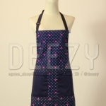 ผ้ากันเปื้อน พื้นกรมท่าลายมิกกี้จุดขาว