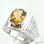 แหวนเงินแท้ 92.5% ฝังพลอยซิทรินแท้ MR00448-CIT