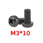 น็อตพลาสติก M3x10 ตัวผู้ (สีดำ)
