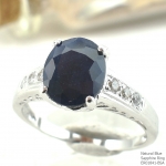 แหวนเงินแท้ 92.5% ฝังพลอยไพลินแท้