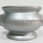 กระถางธูปหัวสิงห์ เซรามิคสีเงิน