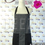 ผ้ากันเปื้อน พื้นดำ ลายหลุยส์