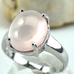 แหวนเงินแท้ 92.5% ฝังพลอยโรสควอทซ์แท้