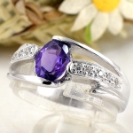 แหวนเงินแท้ 92.5% ฝังพลอยแอมิทิสต์แท้