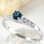 แหวนเงินแท้ฝังพลอยลอนดอนบลูโทปาซแท้