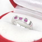แหวนเงินแท้ 92.5% ฝังพลอยทับทิมแท้ ER01915-RBY2