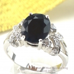 แหวนเงินแท้ 92.5% ฝังพลอยไพลินแท้