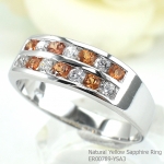 แหวนเงินแท้ 92.5% ฝังพลอยบุษราคัมแท้